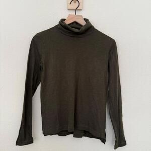 Madewell Shirt Women's XS Olive Green Turtle Neck